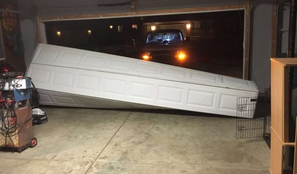 Garage door off track